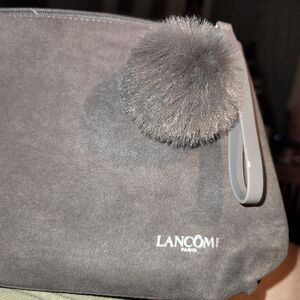 Lancome Paris Soft Heather Gray Cosmetics Bag NWOT